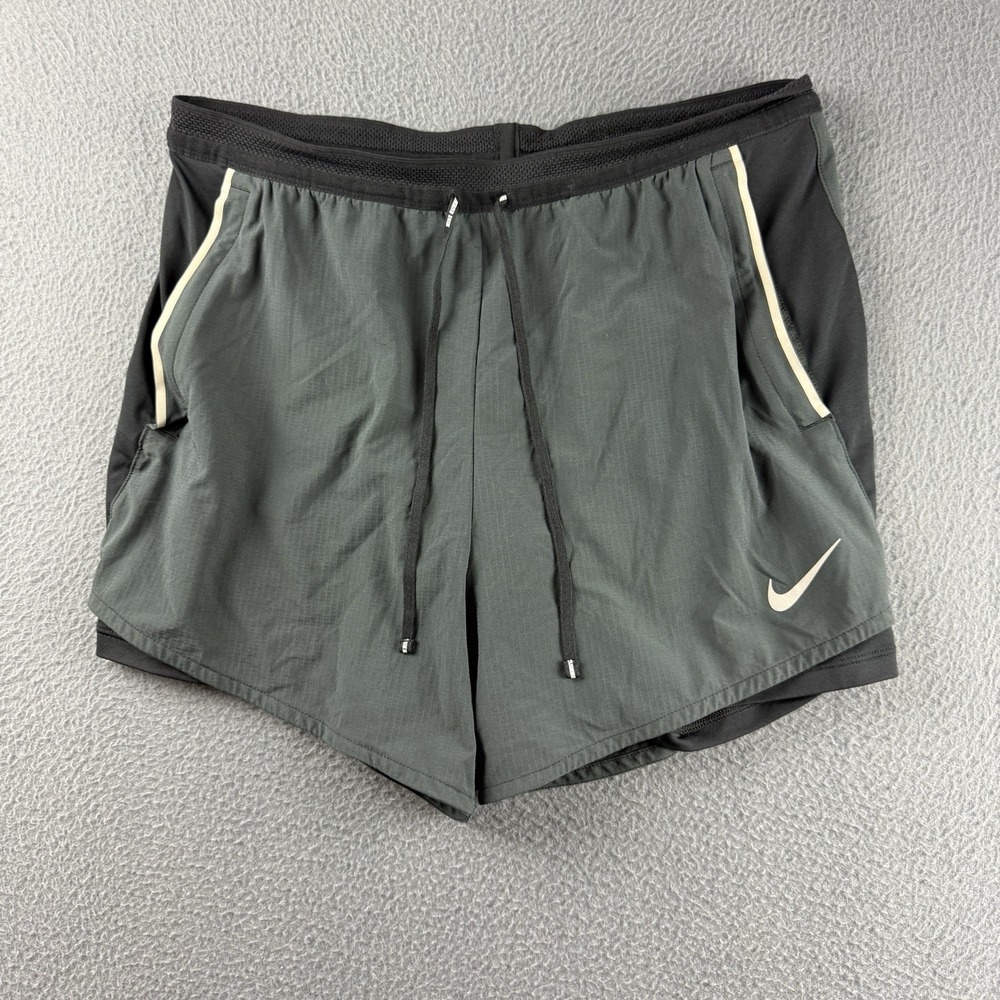 Nike Shorts Men's L Gray Flex Swift 2 in 1 Running Gym Run Lined CJ9708-068